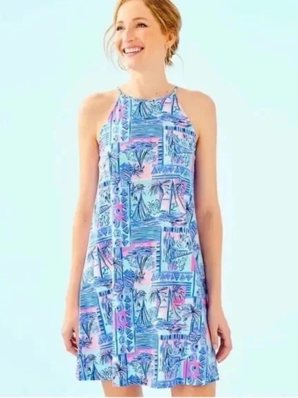 Lilly Pulitzer Margot Swing Dress in Whisper Blue Yeah Buoy